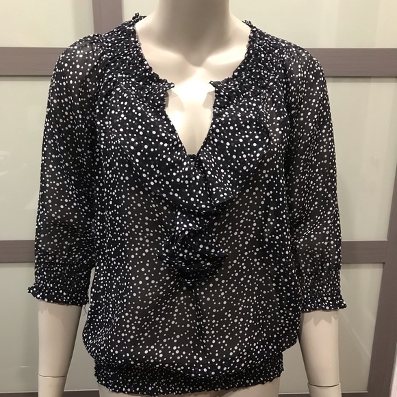 Black spotted blouse by Jennifer and Grace - Picture 1 of 8